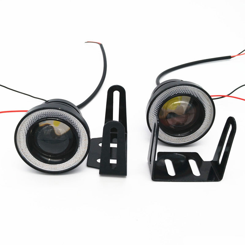 3in Car Angel Eye COB Blue/White Halo Ring DRL Hawkeye LED Fog Driving Light