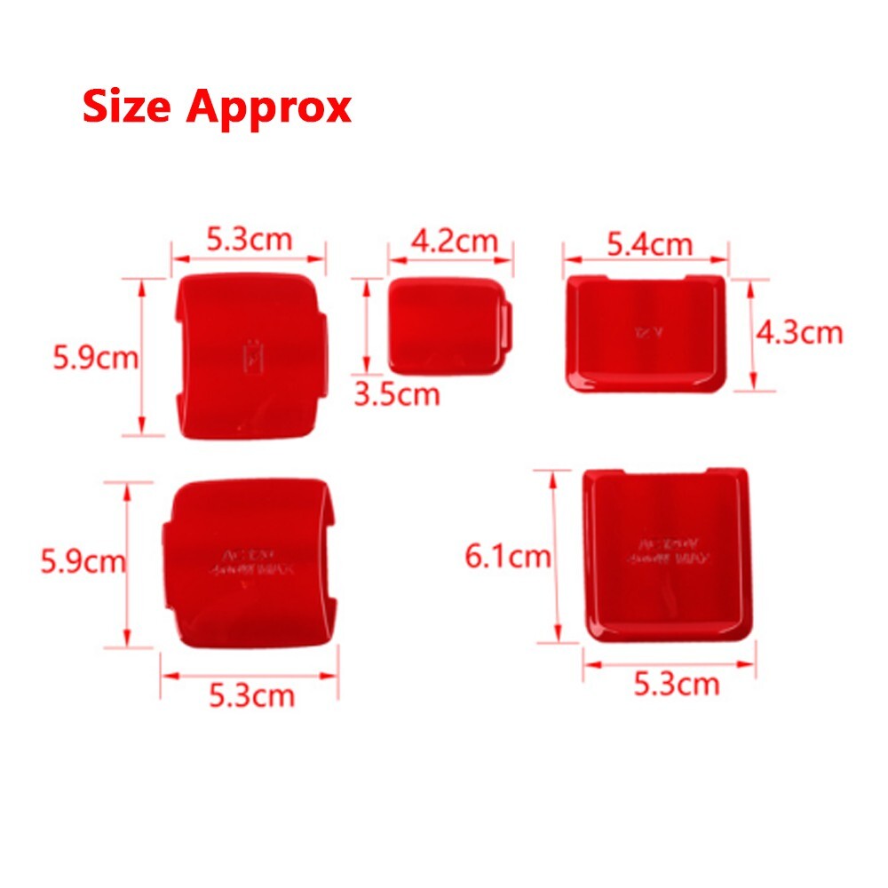 5PCS Red Front Rear Power/USB Socket Cover Trim for Ford F150 2021 2022 2023