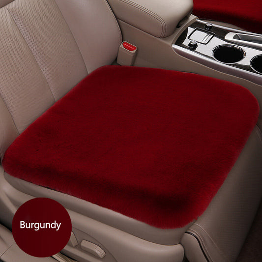 Car for Seat Cover Front Cushion Plush Soft Comfort Pad Protector Mat Warm Burgundy
