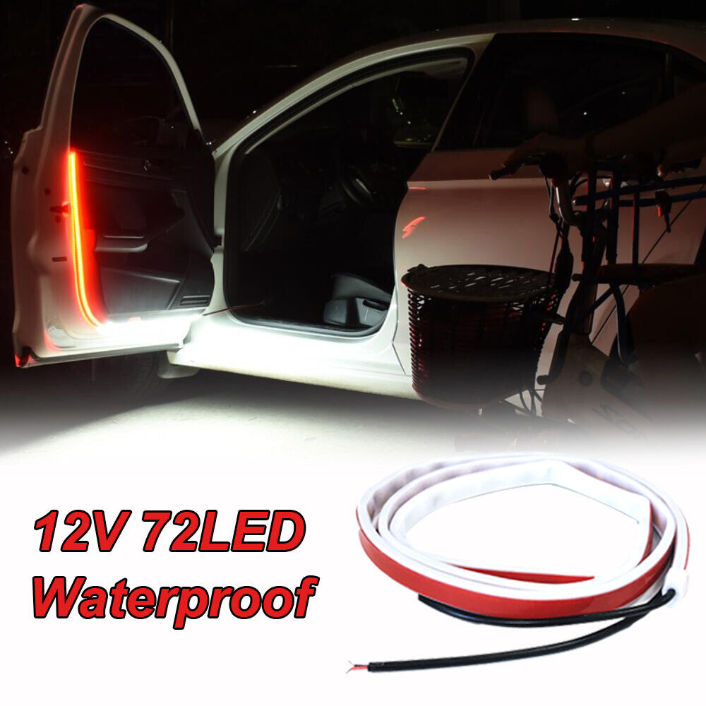 12V Car Door Decoration Light Strips Warning Flashing Lamp Safety Waterproof