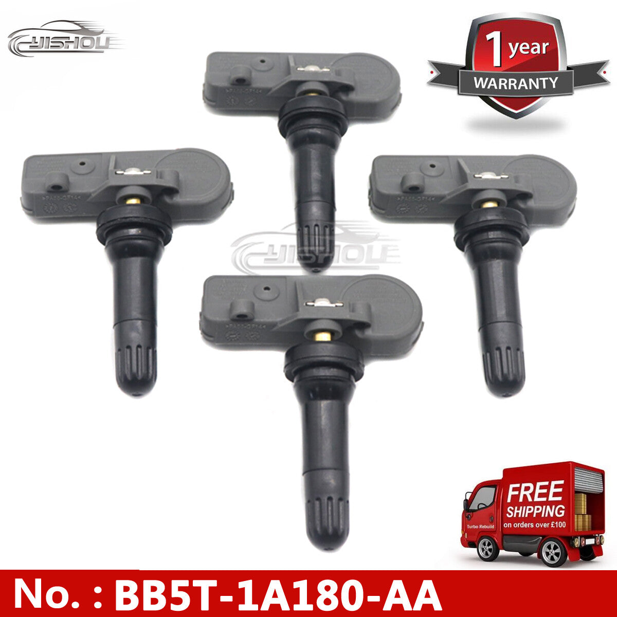 4-pack TPMS tire pressure sensors BB5T-1A180-AA for Ford Escape Expedition Explorer