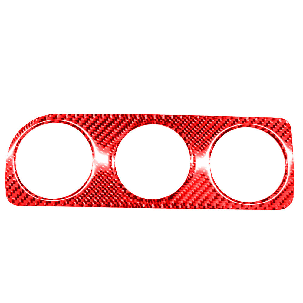 Red Carbon Fiber Interior A/C Switch Panel Cover Trim for Toyota for Corolla 2014-18