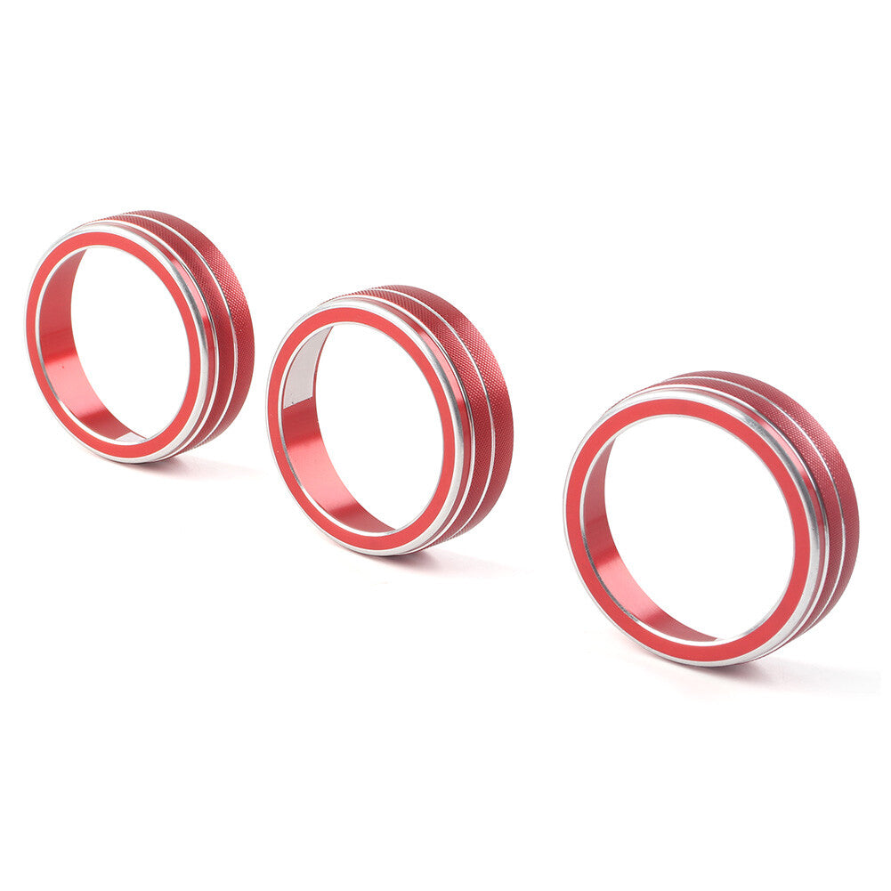 for VW for Golf for Jetta for Tiguan for Passat Atlas 3x AC Climate Control Ring Knob Cover Red