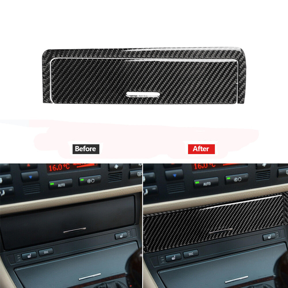 Carbon Fiber Gear Shift Button Panel Cover Trim for BMW 3 Series E46 1998-2005