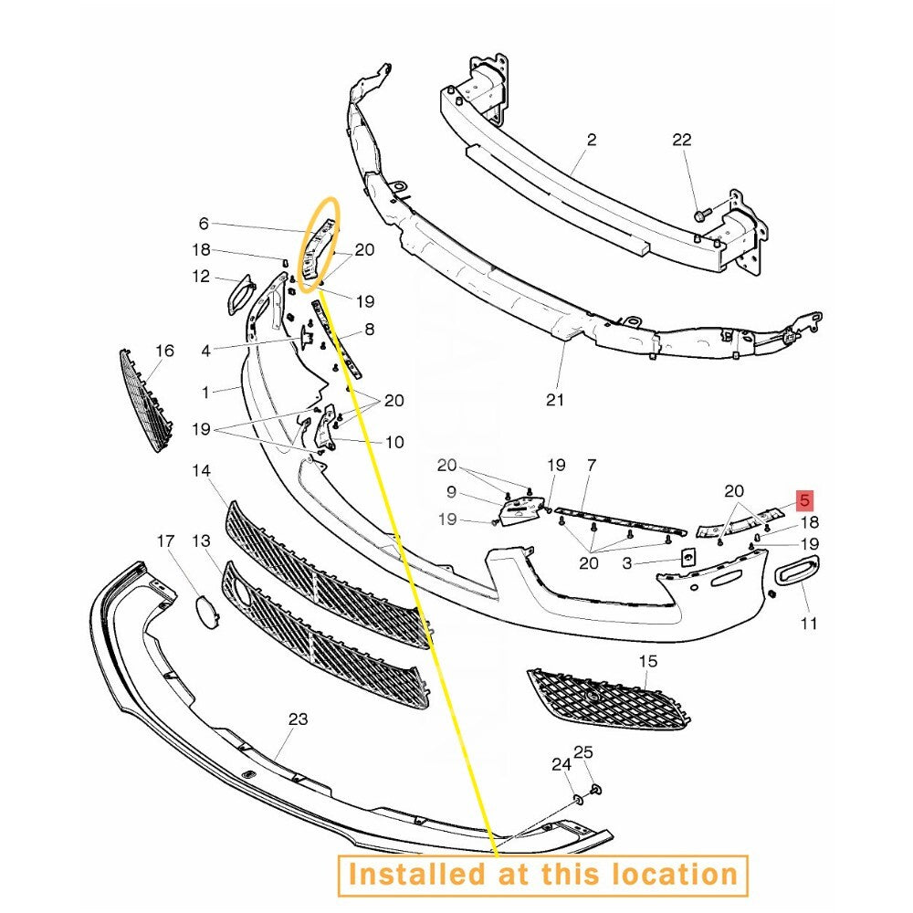 Suitable for Bentley GT Front Bumper Bracket Right. Equipment Manufacturer: 3W3807184A