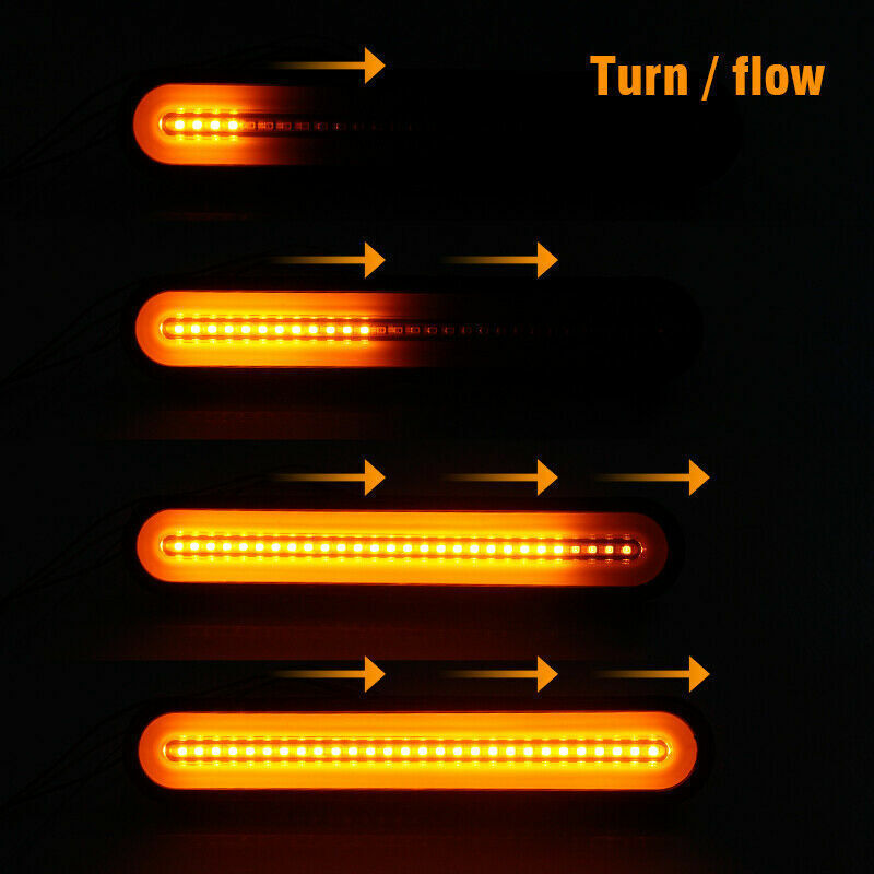 2 Neon LED Caravan Trailer Truck Stop Signal Brake Rear Taillight Strips