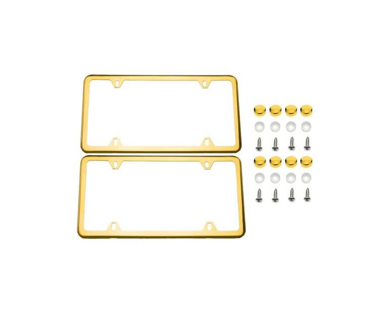 Bonnet car license plate frame cap, rear trunk boot, gold-plated, suitable for Mazda .
