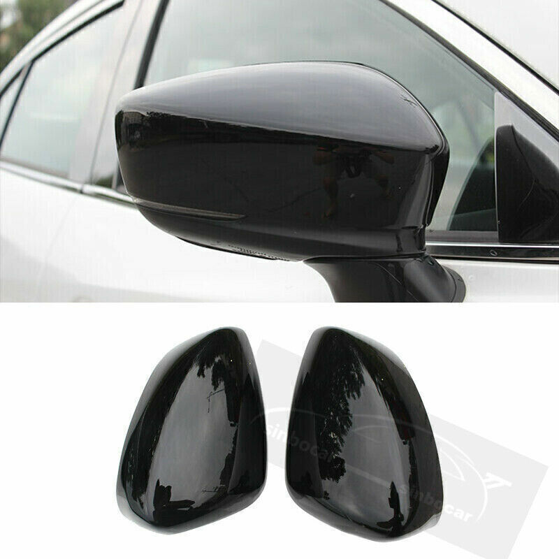 2P for Mazda 3 Axela 2017-18 Bright Black Side Rear View Door Mirror Cover Trim