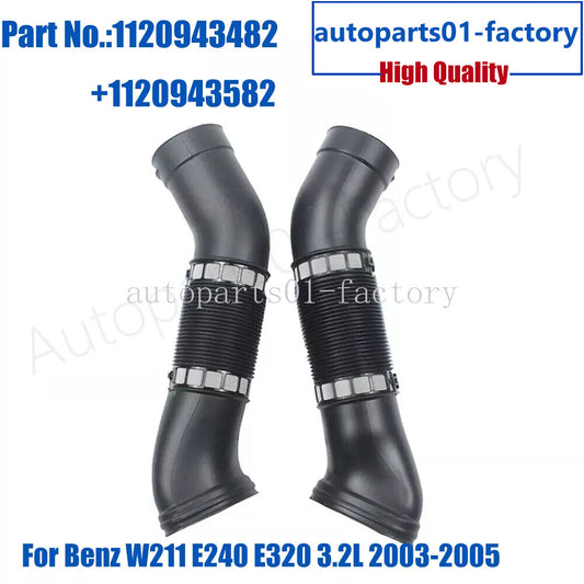 1 Pair Left + Right Side Air Intake Duct Hose for Mercedes W211 E 220 E240 E320