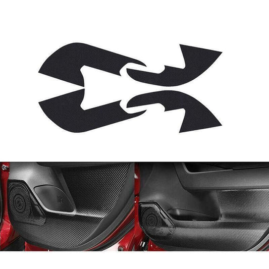 for Toyota Rav4 2019-24 Carbon Fiber PU Door Anti-kick Panel Guard Cover Trim 4X