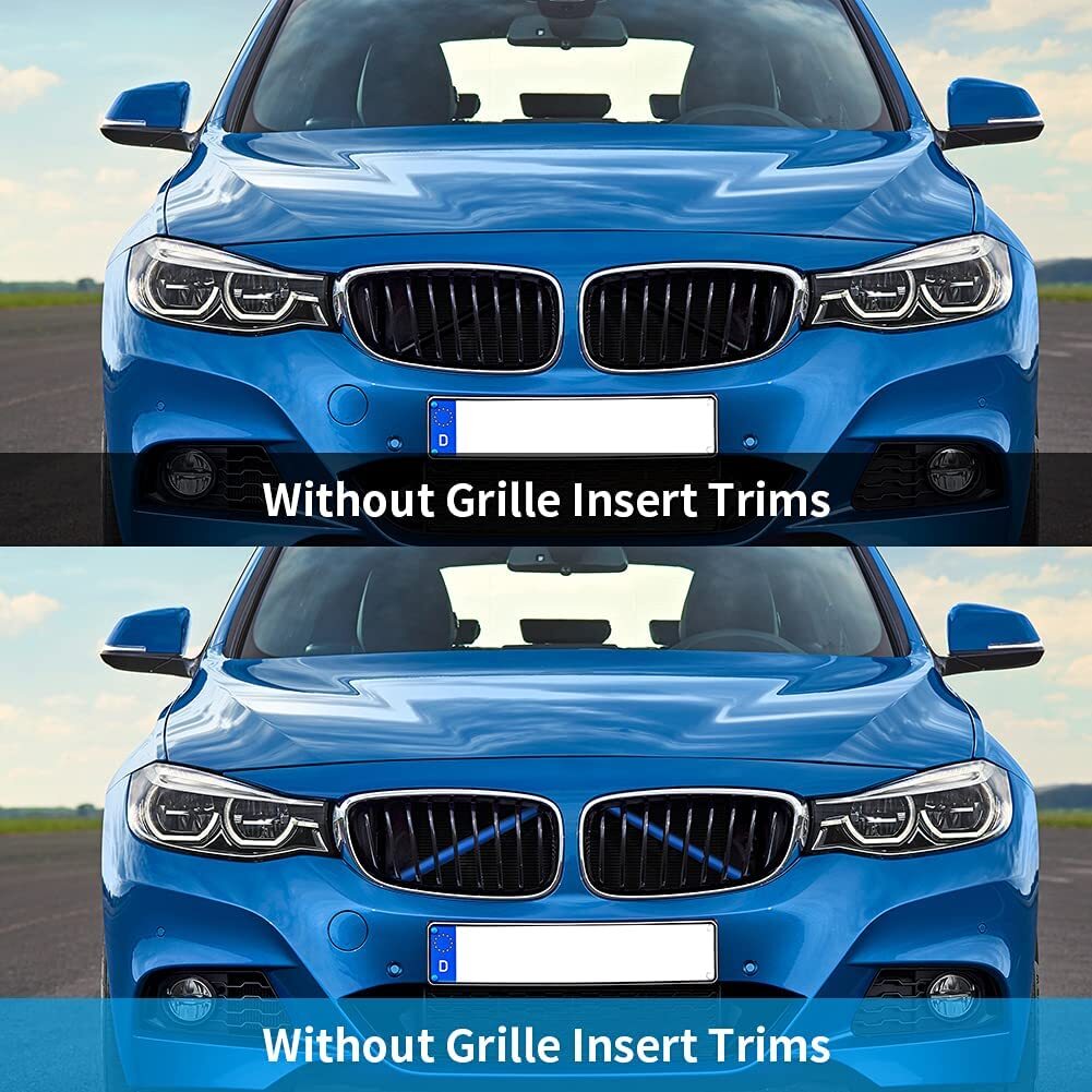 2x Blue Car Front V Brace Grille Trim Strip Covers for BMW 1 2 3 Series F30 G20