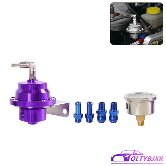 Aluminum 0-160 Psi Adjustable Fuel Pressure Regulator Type-L Universal Purple