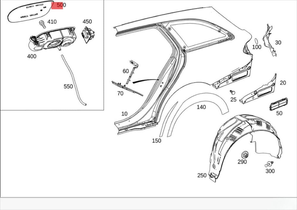 Applicable to for Mercedes-Benz fuel filler doors 2137571200 E300 E400 E63 AMG