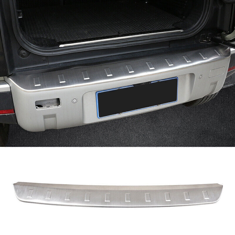for Rover for Defender 110 2020-2023 Silver Steel Outer Rear Bumper Guard Sill Plate