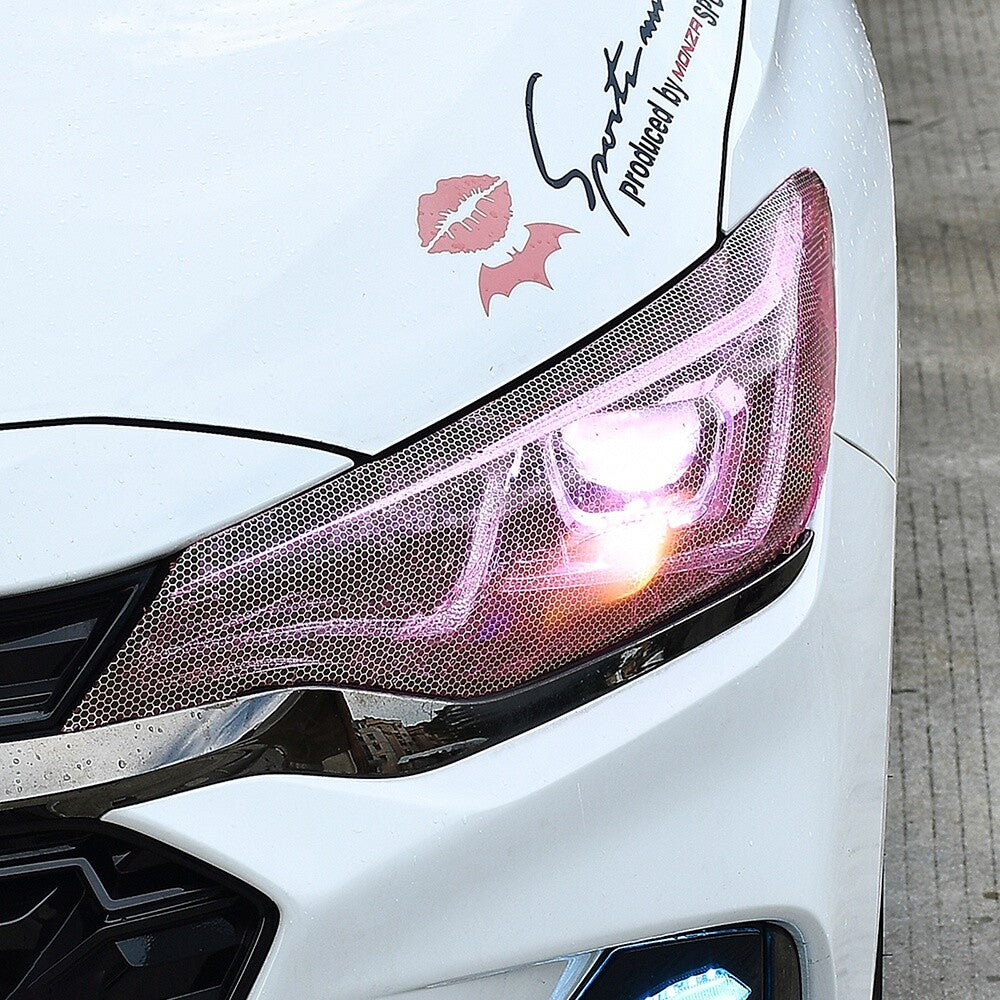 Pink Honeycomb Car Taillight Fog Head Light Headlight Tint Film Wrap 160x30CM