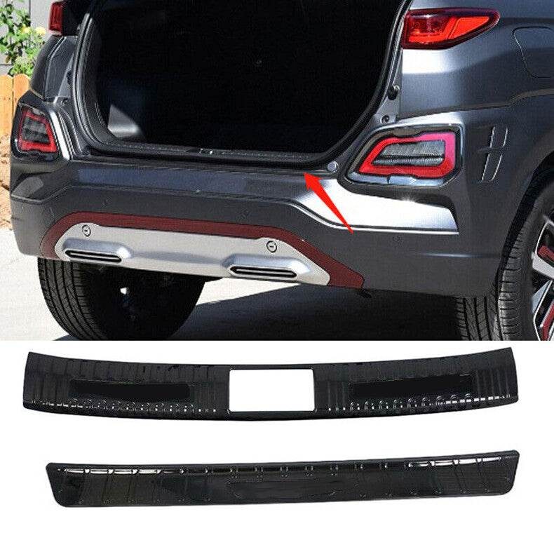 for Hyundai Kona 2018-2021 black Rear Bumper Trunk Sill Guard trim Accessories