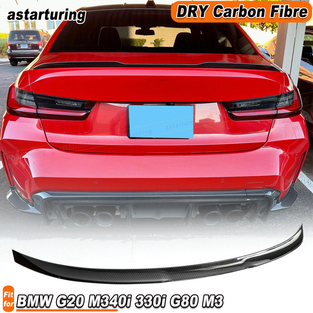 Fit for BMW G20 M340i 330i G80 M3 2019-23 Dry Carbon Rear Trunk Spoiler Wing Lip