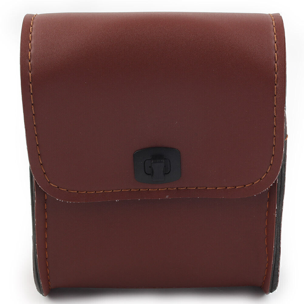 Motorcycle Saddle Luggage Pu Leather Side Tool Bag Storage Pouch Universal Brown