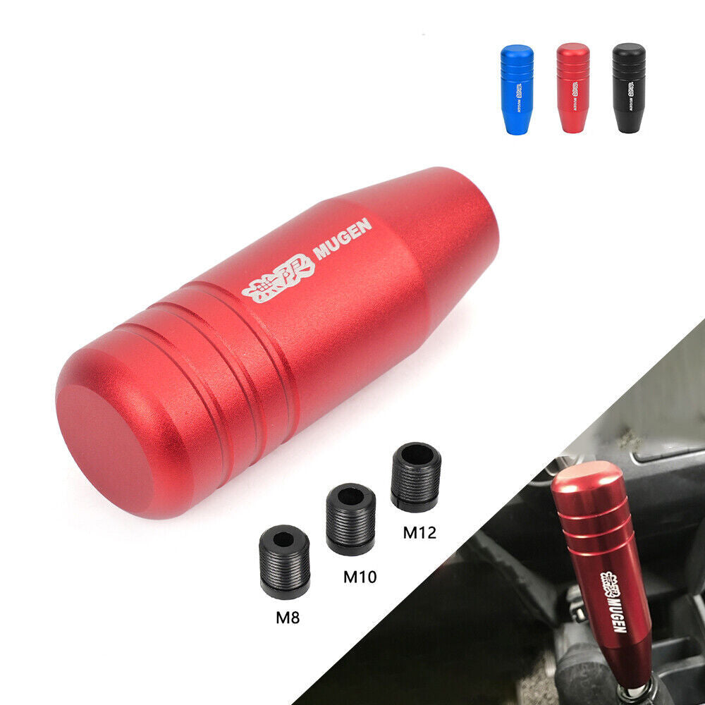 MUGEN 90mm Universal Aluminum Black Manual Car Gear Stick Shift Knob Shifter