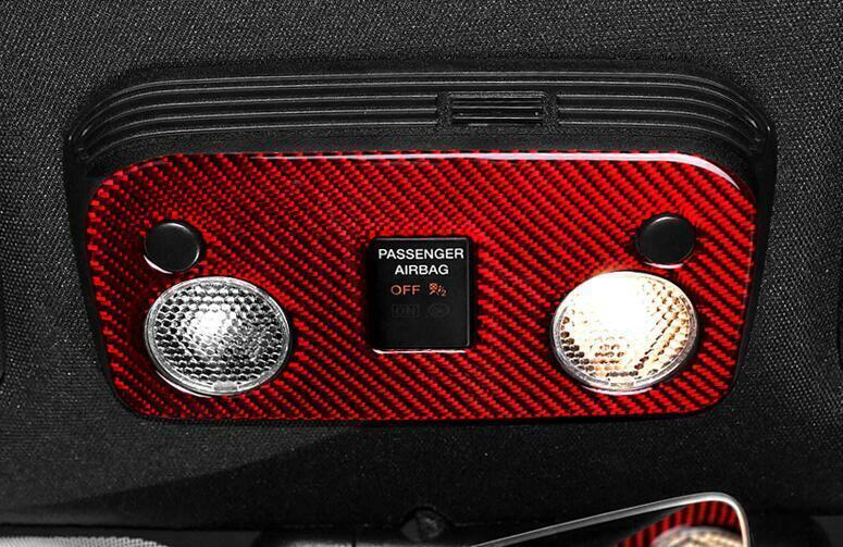 for Ford for Mustang for Shelby 2015-22 Red Carbon Fiber Front Reading Light Lamp Frame