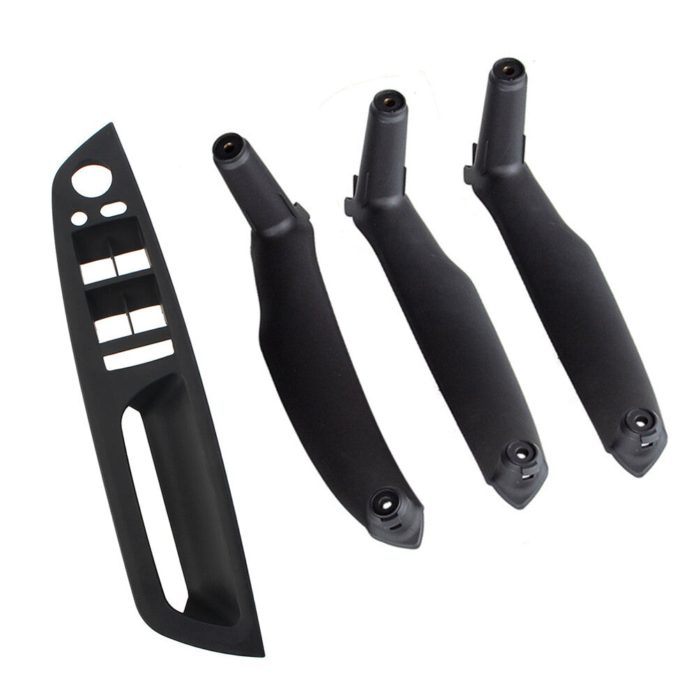 4xInner Interior Door Pull Handle Trim Cover RHD Fit for BMW X5 E70 X6 E71 E72 Black