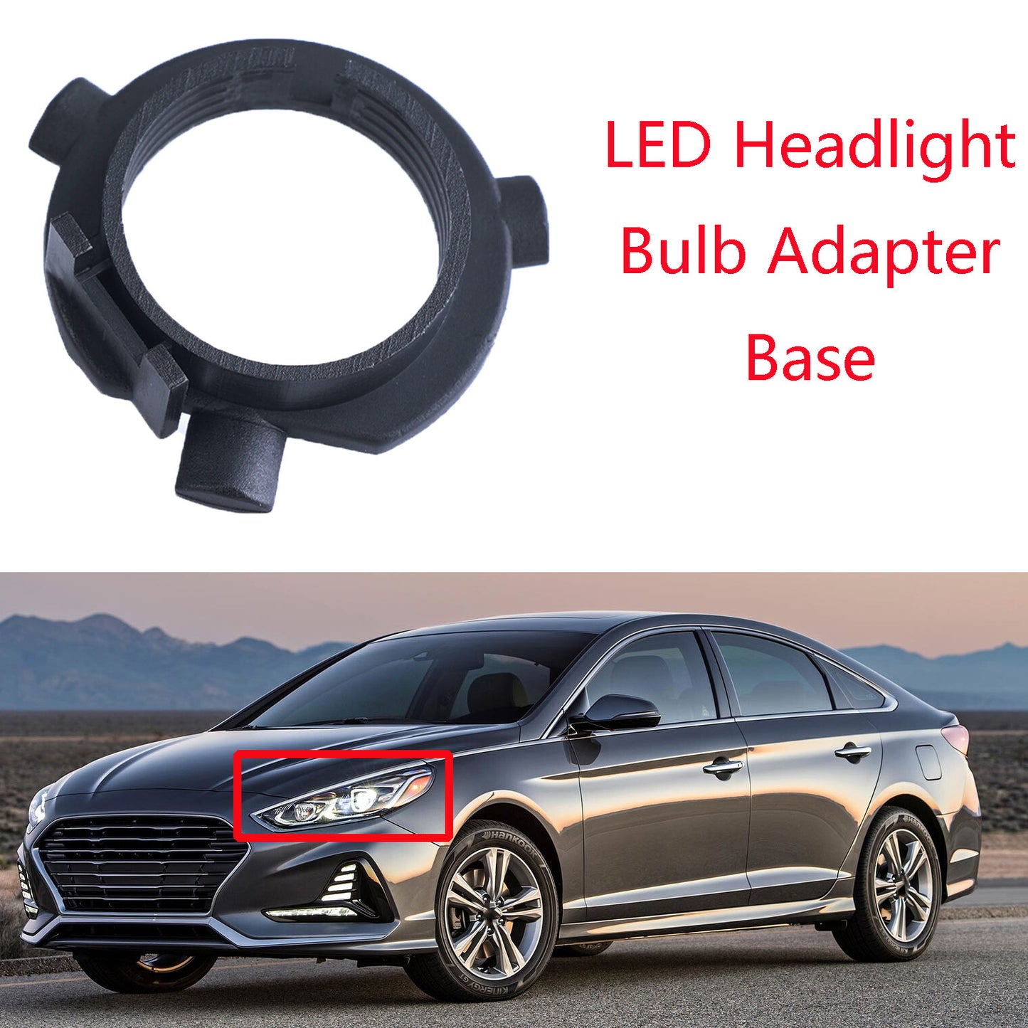 H7 LED Headlight Bulb Adapter Holder for Hyundai Santa Fe for Veloster Sonata Coupe