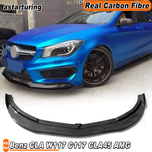 REAL Carbon Front Bumper Lip Spoiler for Mercedes-Benz CLA W117 C117 CLA45