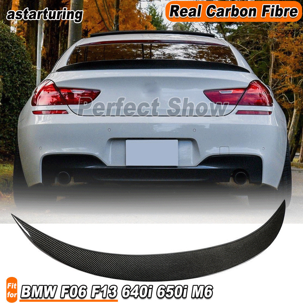 for BMW 6 Series F06 F13 640i 650i M6 12-19 REAL Carbon Rear Trunk Spoiler Wing