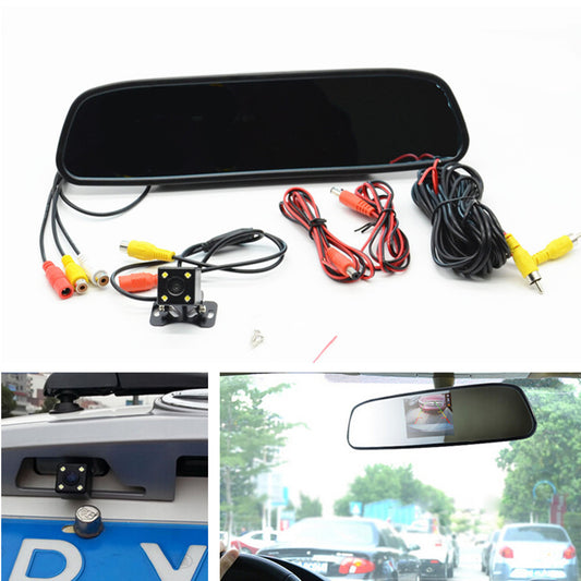 Car Mirror Display LED Night Reversing Camera Reverse Parking Rear View Monitor