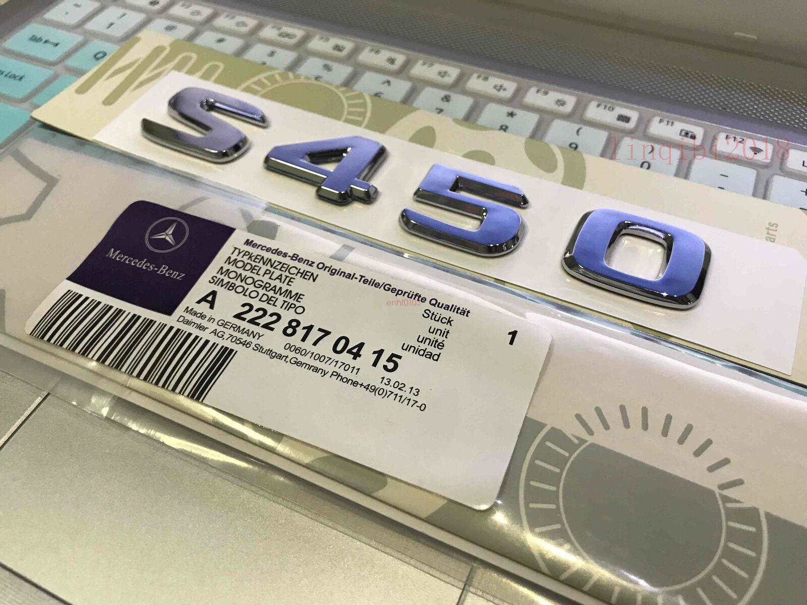 Chrome S450 Trunk Badge Decal Badge for S450