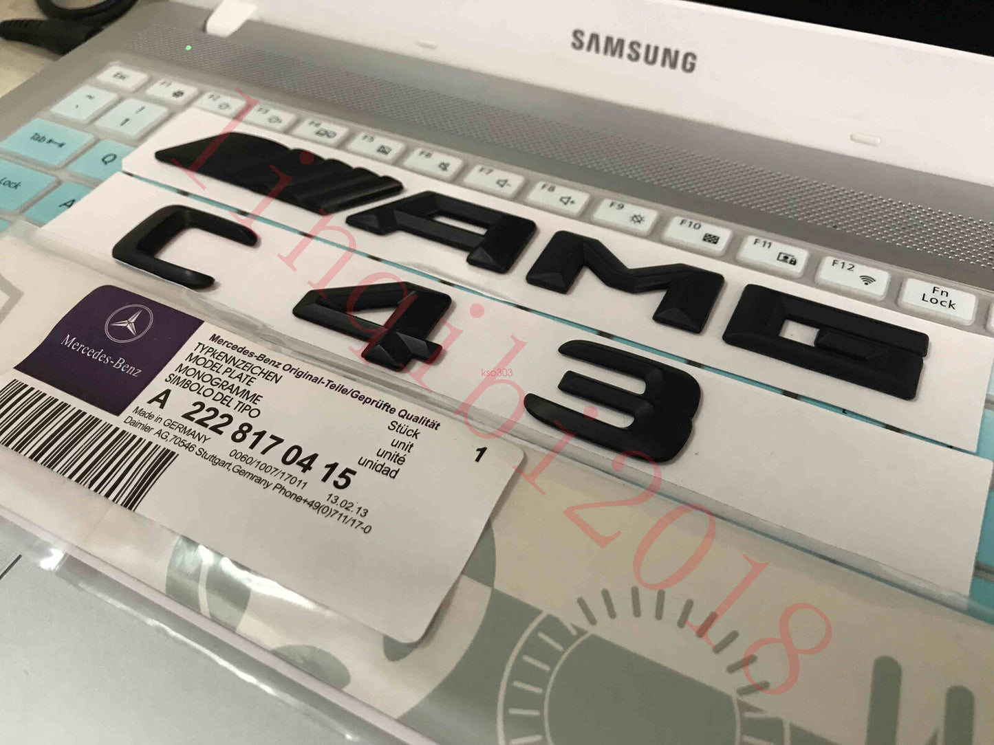 1SET Matt black  C43 + AMG  Letters Trunk Emblem Badge Sticker for AMG