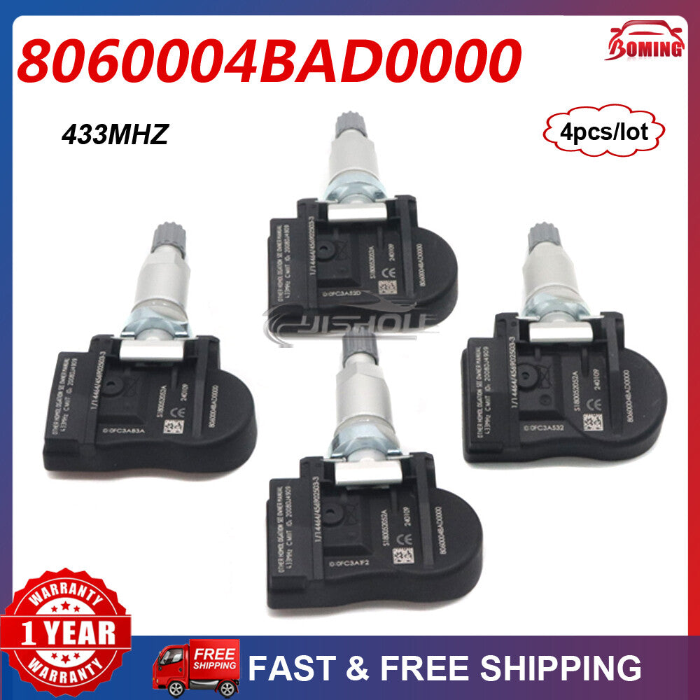 4x New TPMS Tire Pressure Monitor Sensor For Trumpchi GA3 433MHz 8060004BAD0000
