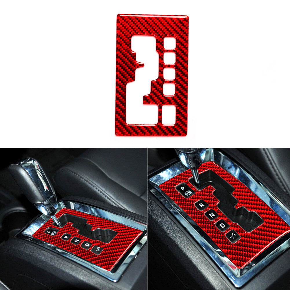 Carbon Fiber Gear Shifter Panel Cover Trim for Dodge Journey 2009-10 Type A Red