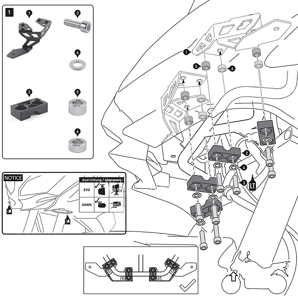 Motorcycle Spotlight Bracket Fog Light Mounting Kits for Kawasaki 650