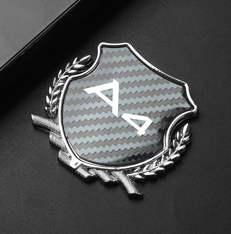 Carbon fiber decals/stamps for Audi for A4 car side fenders and windows.
