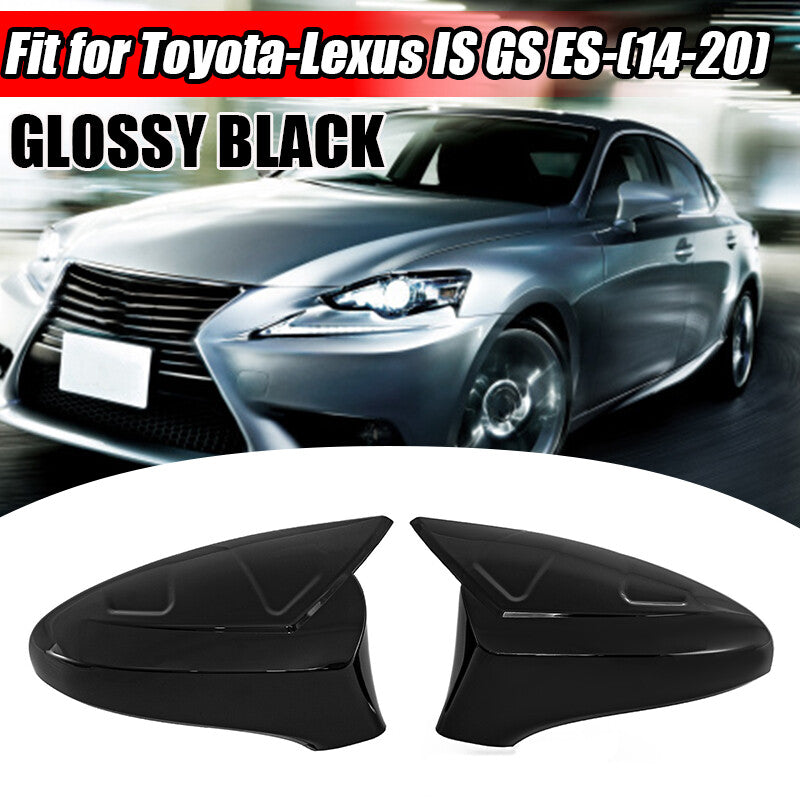Smooth black mirror-finish protective cover replacement part for Lexus IS200 IS300 IS350 2014-2020