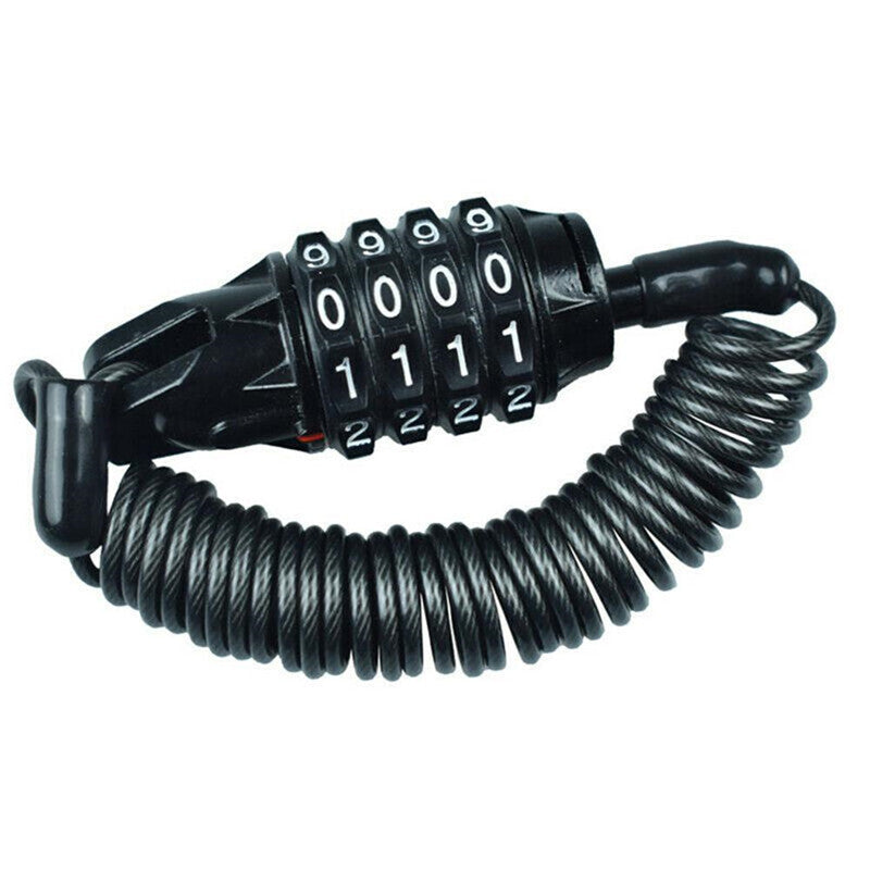 Motobike Steel Wire Cable Tough Combination Security Password Helmet Lock Black