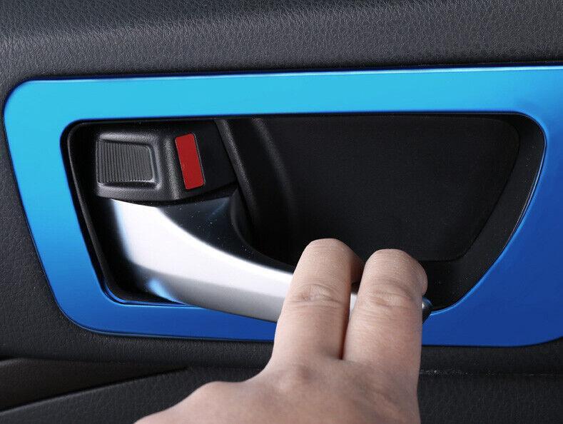 Blue Steel Inner Door Handle Frame Trim 4pcs Fit for Toyota Highlander 2014-2019