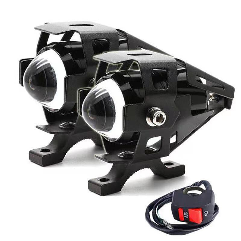 2Pcs 12V Motorcycle Headlights Auxiliary Working Lamp Led Head Spot fog Lights