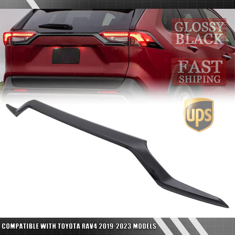 Glossy Black Rear Trunk Lid Molding Trim Tailgate Cover Trim For RAV4 2019-2023