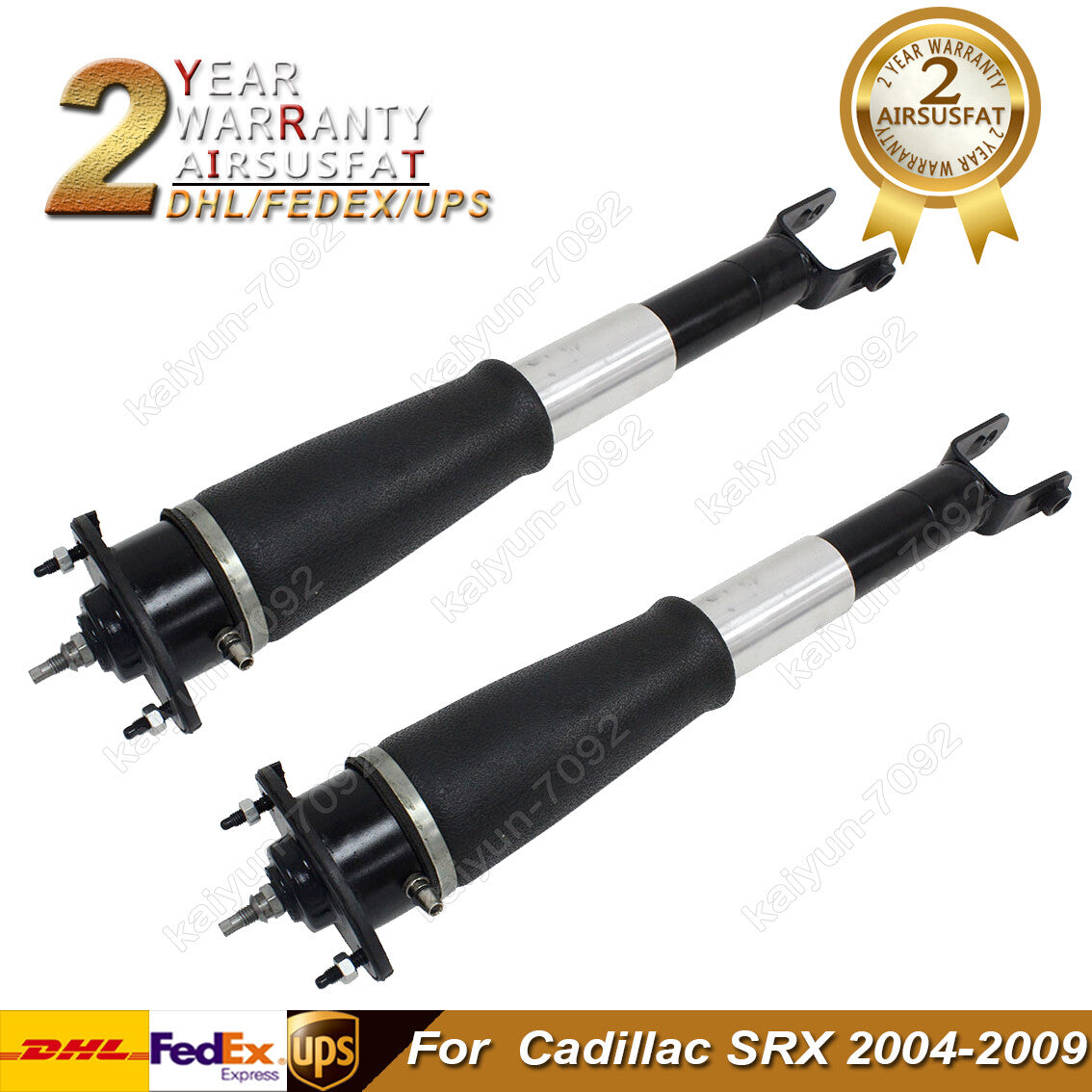 Pair for Cadillac SRX 2004-2009 Rear Air Suspension Shock Struts W/ Electric New