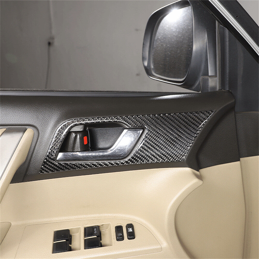 4¡Á Carbon Fiber Interior Door Handle Panel Cover for T@yota Highlander 2009-2013