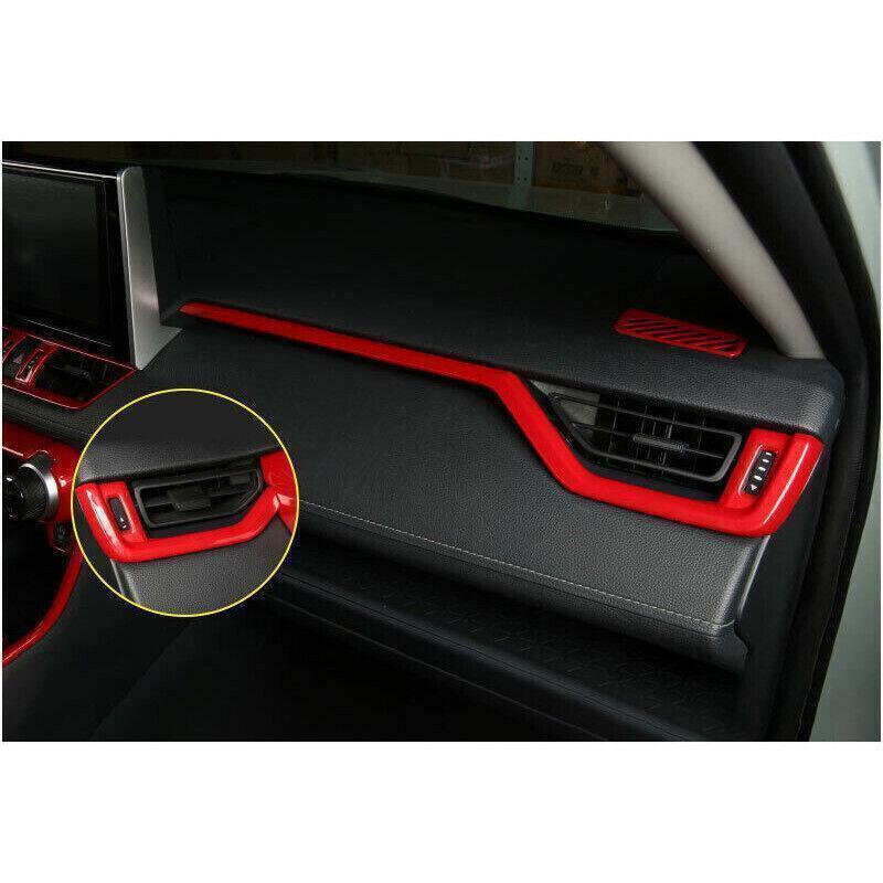 for Toyota RAV4 2019-2024 Red Console Dashboard Stripe air outlet Cover Trim 2X