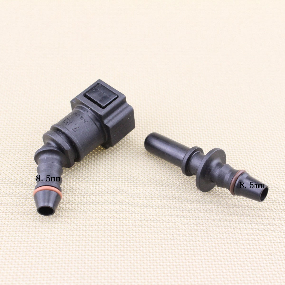1 set of 7.89 mm SAE 1/4 45 degree fuel line quick-connect release disconnect hose