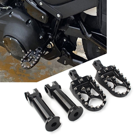 for Harley Softail Street Bob 2018-2020 Black Rear Passenger Foot Pegs W/Bracket