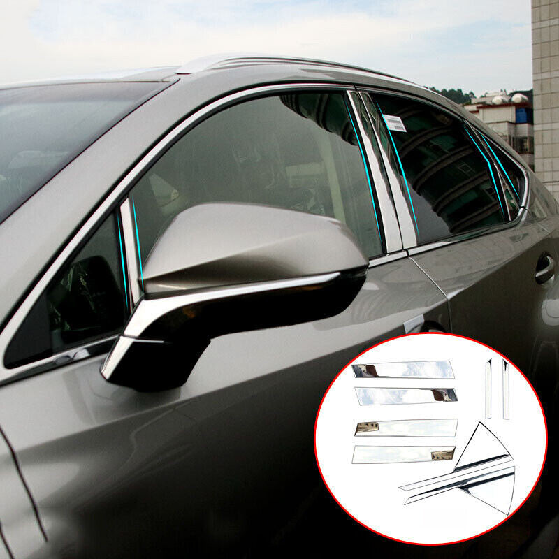 for Lexus NX200T/300/300H 2015-2021 Chrome Pillar Posts Door Trim Cover Kit 8Pcs