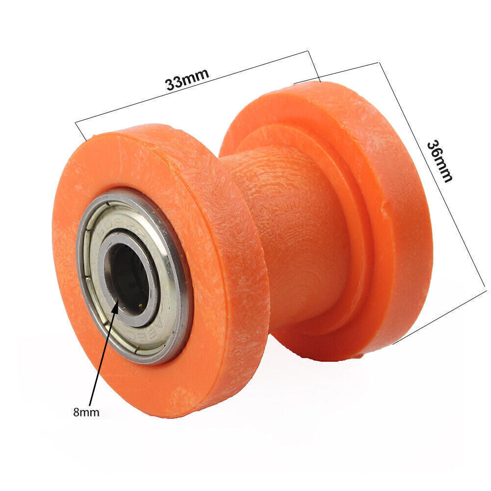 For Dirt Pit Bike For 8mm Yellow Chain Roller Slider Tensioner Guide Pulley