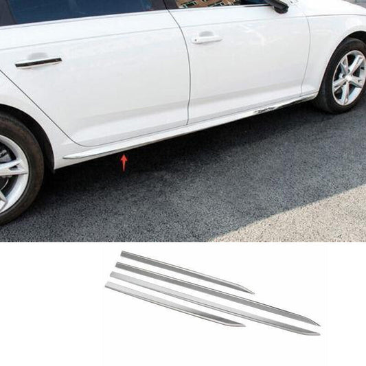 Strip Trim 4PCS Car Door Guard Molding Silver Titanium for Audi A4 B9 2017~2019