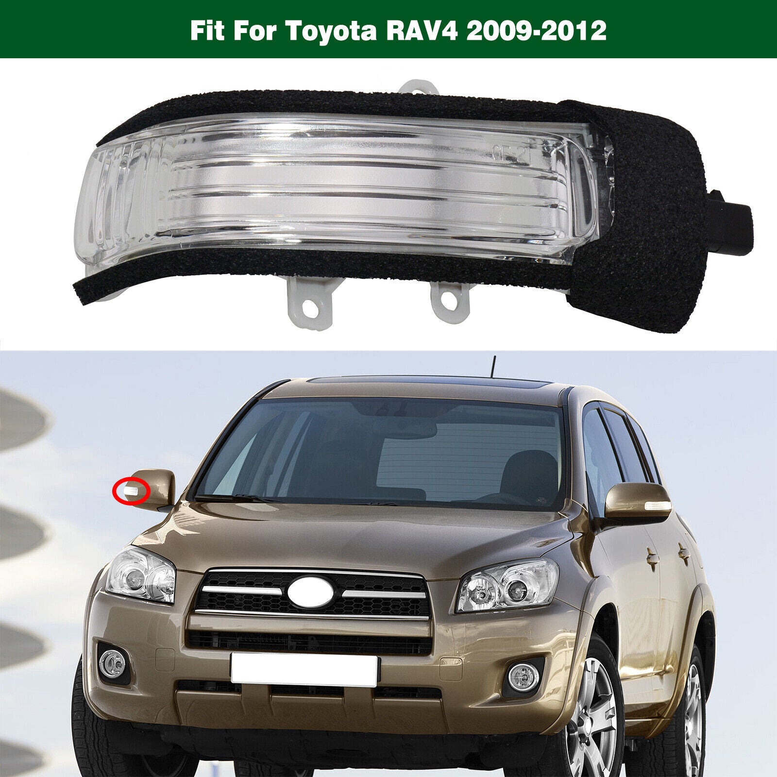 1Pcs Right Side Door Wing Mirror Turn Signal Light Fit for Toyota RAV4 2009-2012