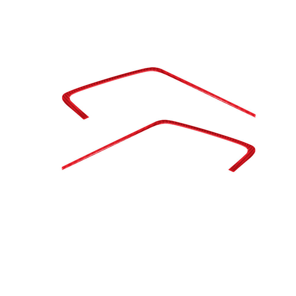 2Pcs Red Carbon Fiber Interior Door Strips Cover Trim for Porsche 718 2016-2022